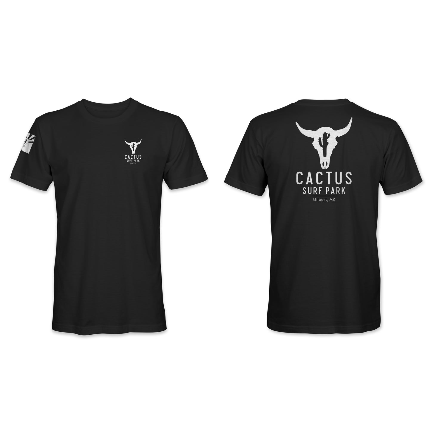 Cactus Surf Park ICON Men's & Youth S/S T-Shirt - Black / White