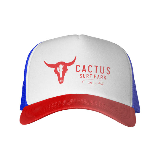 Cactus Surf Park / ICON - Mid-Crown Trucker / Red, White & Blue