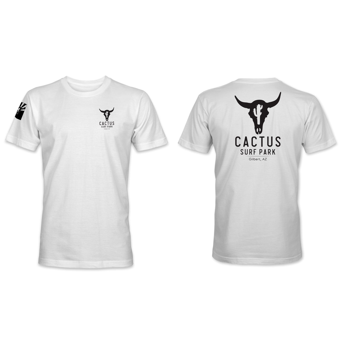 Cactus Surf Park ICON Men's & Youth S/S T-Shirt - White / Black