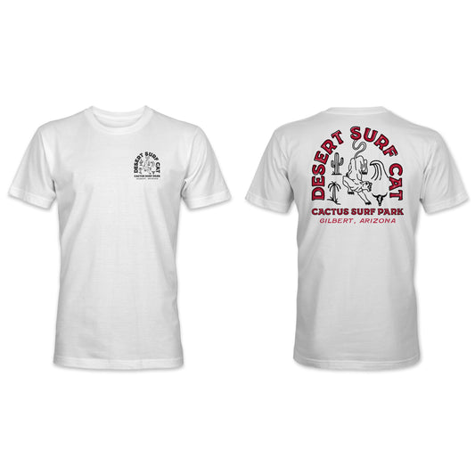 Desert Surf Cat Men's & Youth S/S T-Shirt - White